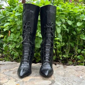 Sergio Rossi Vintage leather lace up boot. Excellent condition, hardly worn.